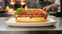 Hot dog fatti in casa: pane tostato, würstel alla griglia e maionese veloce